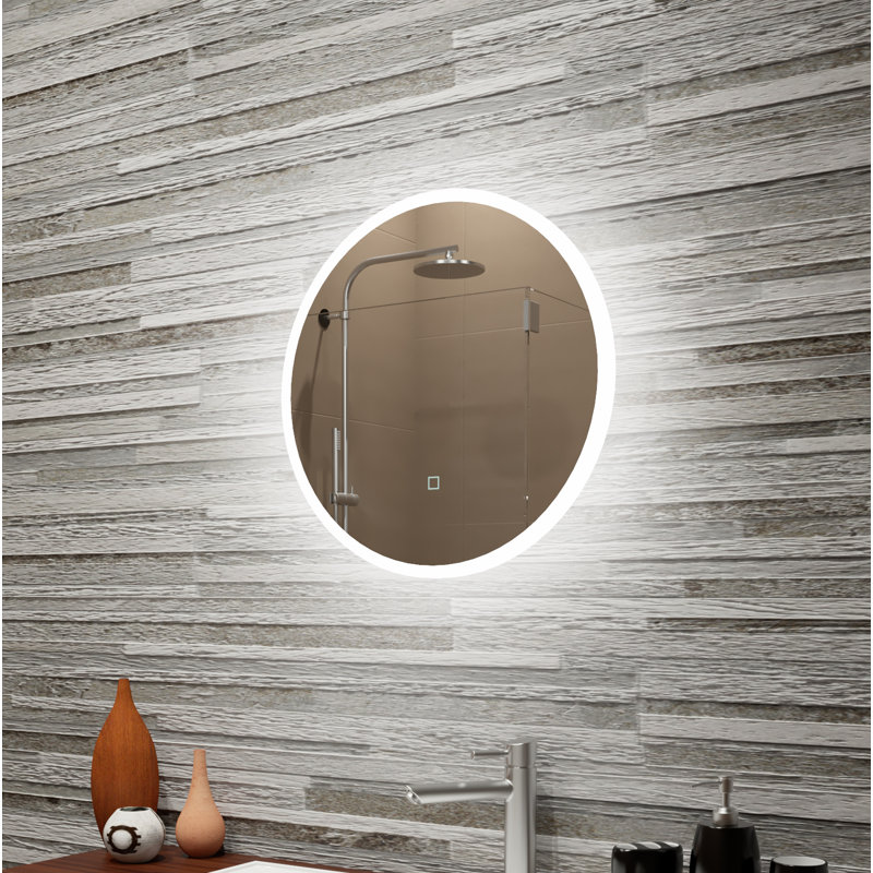 Orren Ellis Bonar Reflection Dimmable LED Lighted Round Frosted Edge